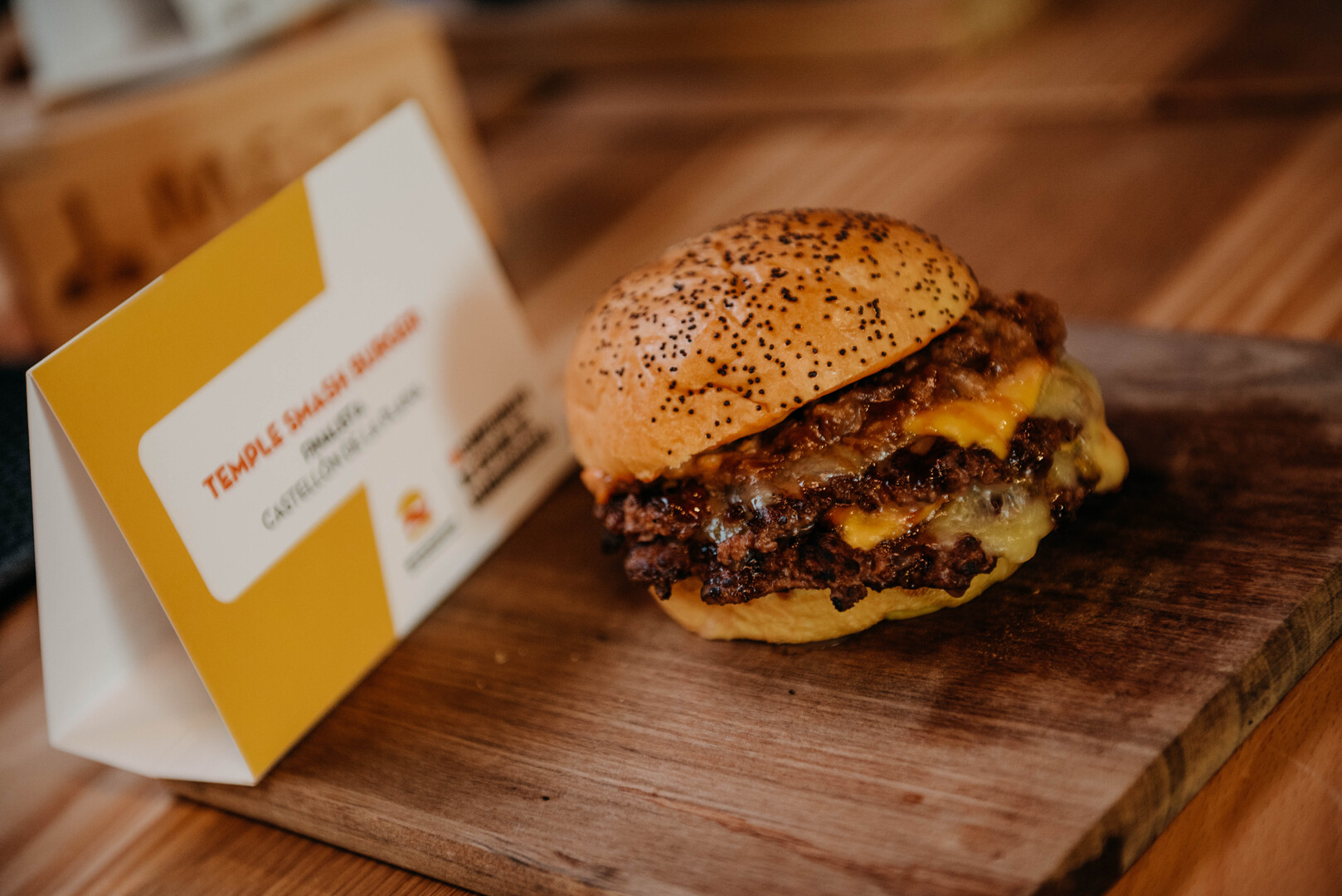 Temple Smash Burger, finalistas 2023 y 2ª Mejor Hamburguesa de la Comunidad Valenciana.